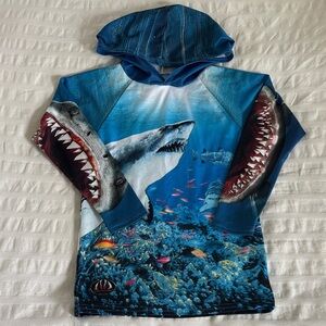 Shark Graphic Hooded Pullover - Blue